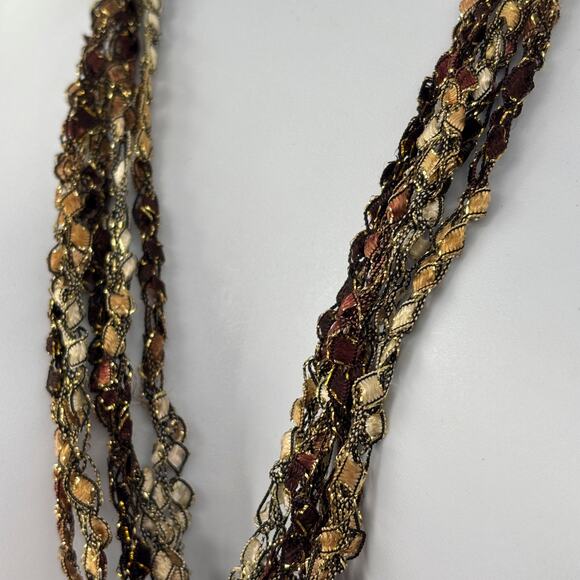 Pair of Colorful Boho Artistic Multi-Strand‎ Ribbon Yarn Necklaces – Set of 2 - Picture 7 of 10